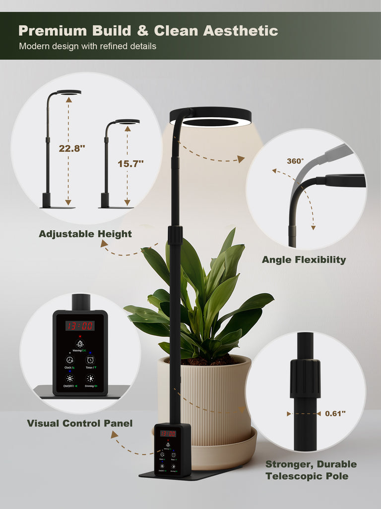 GLOWRIUM G4 | 12W Smarte Vollspektrum-LED-Desktop-Pflanzenlampe