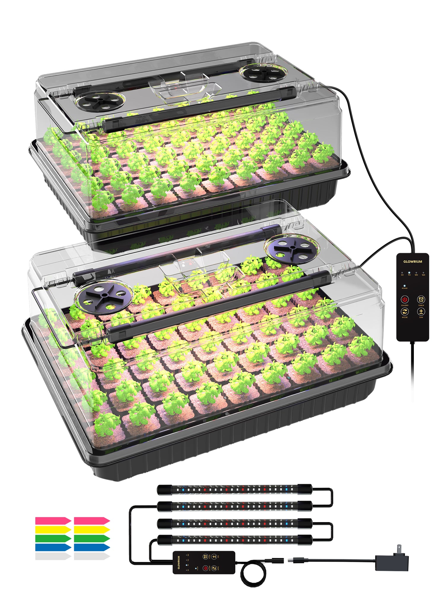 GLOWRIUM G9 2-Pack Seed Starter Kit with 20W Grow Lights