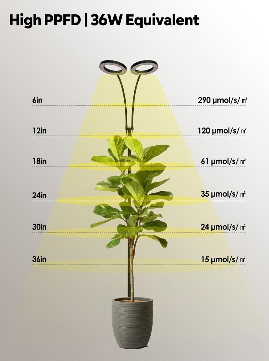 GLOWRIUM G2 | Full Spectrum LED Grow Light for Indoor Plants with Adjustable Height and Angle, Plant Light with 3/9/12/16H Timer