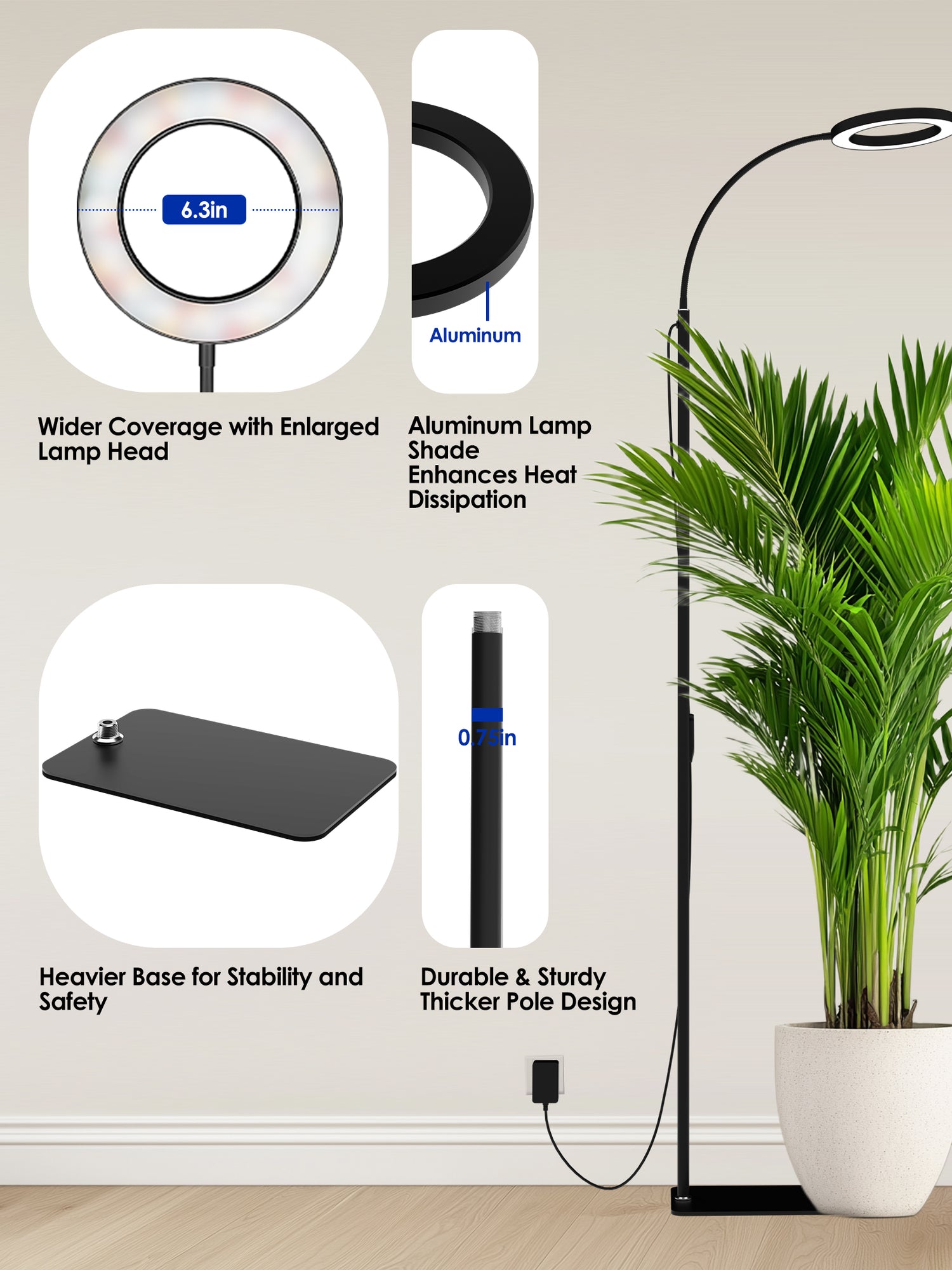 GLOWRIUM®Grow Light  Full Spectrum LED Floor Plant Light for Indoor Plants-G2