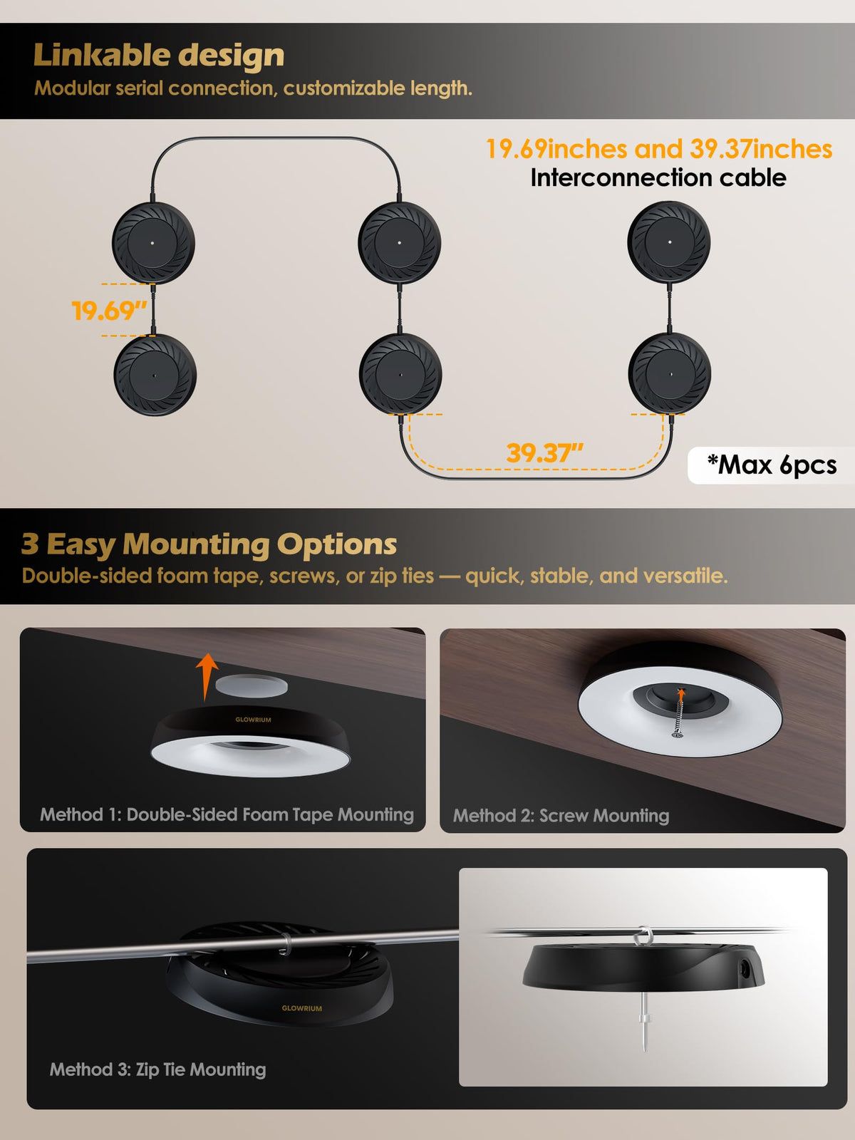 GLOWRIUM® G7 Smart LED Grow Light for Indoor Plants - Full Spectrum, Auto Timer, Stepless Dimming, Watering Reminder, Modular Design, Plant Assistant