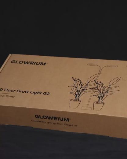 GLOWRIUM G2 | Full Spectrum LED Grow Light for Indoor Plants with Adjustable Height and Angle, Plant Light with 3/9/12/16H Timer